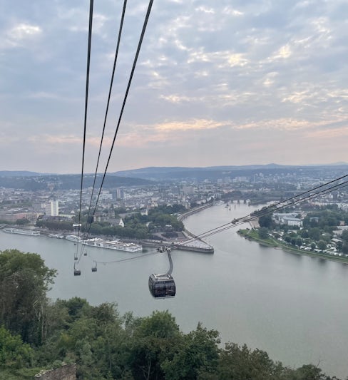 Gondola from the Ehrenbreitstein Fortress to our ship's dock in Koblenz, Germany