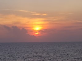 Sunset over the Atlantic somewhere near Nassau, Bahamas