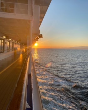 Sunset on the promenade deck