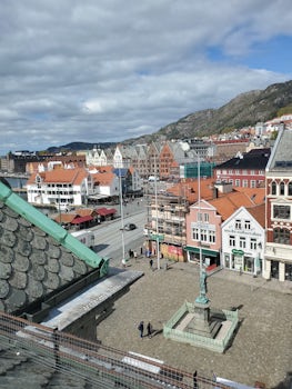 View of Bergen, Norway from hotel window