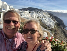 Selfie from the top of Santorini