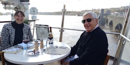 Enjoying lunch  on the forward deck in Bordeaux.