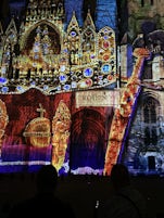 A moment in the light show at the Cathedral in Rouen
