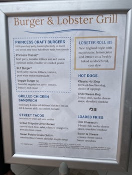 Burger and Lobster grill menu