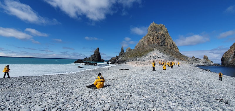 South Shetland Island, Gintoo Penguin colony. Incredible with waves of ice breaking onto the shores. Just stunning