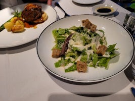 Fillet steak and Caesar salad