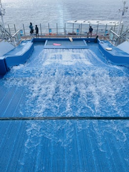 Flowrider. The staffs here are very nice. I learned how to do this because they helped me a lot.