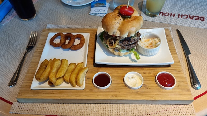 Burger at the Beach House speciality restaurant