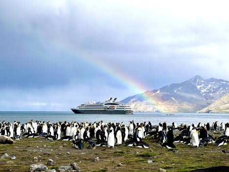 Photo of Le Boreal at anchor in St. Andrew’s Bay, South Georgia Island.