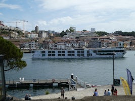 The Scenic Azure arriving in Porto, Portugal.