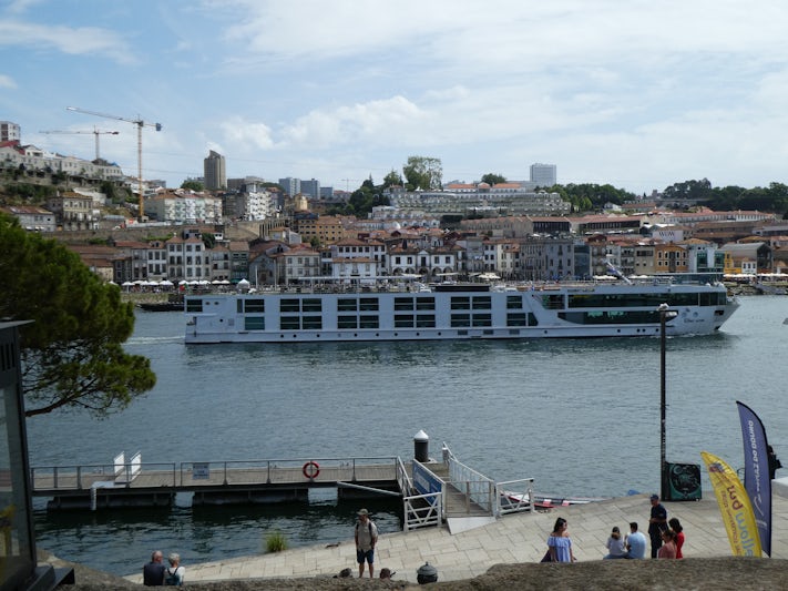 The Scenic Azure arriving in Porto, Portugal.