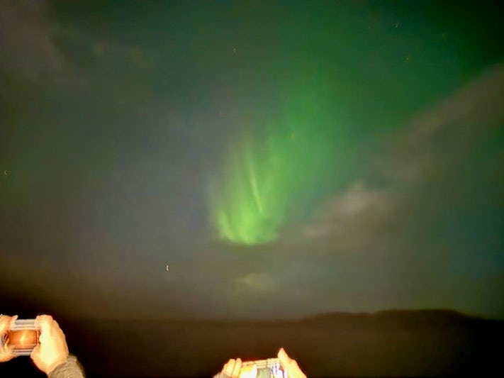 AURORA BOREALIS captured by my camera  while aboard the ship on March 20, 2024