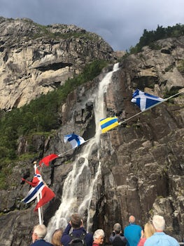 Waterfall on fjords 