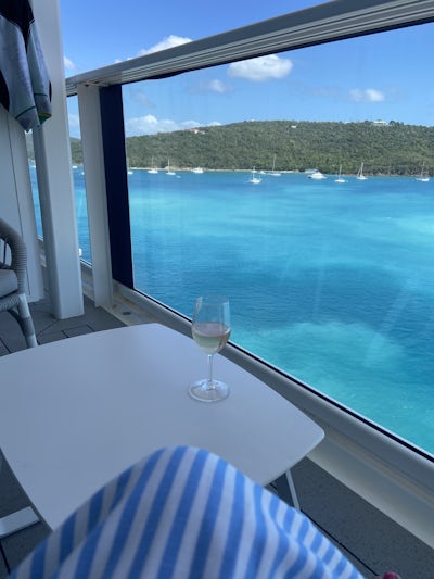 View from our cabin balcony in St. Thomas.