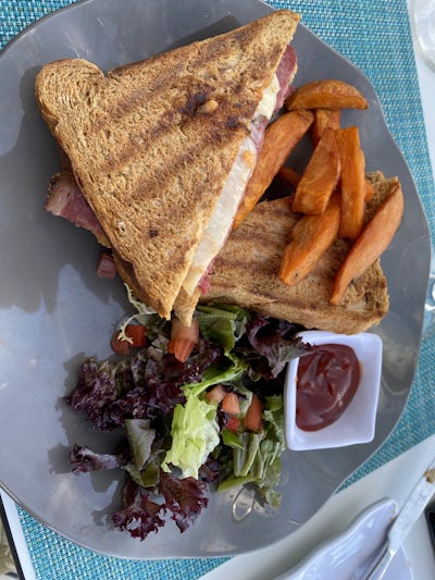 The Grill's Reuben sandwich; a different take on a classic.