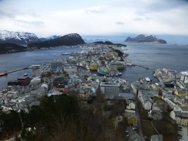 View of Alesund from Mt Aksla