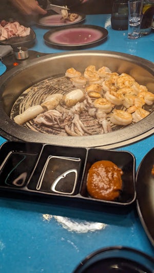 Gunbae meat and seafood grilling