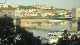 View of the Danube and Castle Hill from my room in the Intercontinental Hotel.