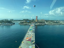 View of Coco Cay from breakfast.