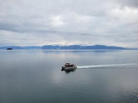 Icy Straight Point, Hoonah, AK - calm sea, view from balcony, cabin 7600, Radiance of the Seas