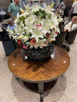 Silversea has lovely floral arrangements around the ship