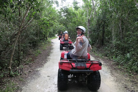 ATV shore excursion through the jungle in Cozumel.