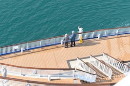 Discovery's spacious aft decks.