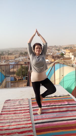 Myself doing yoga in Egypt
