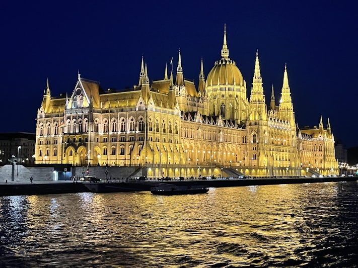 View of the Parliament Building in Budapest from the river