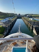 Emerald Princess Entering first lock in the new panama canal 