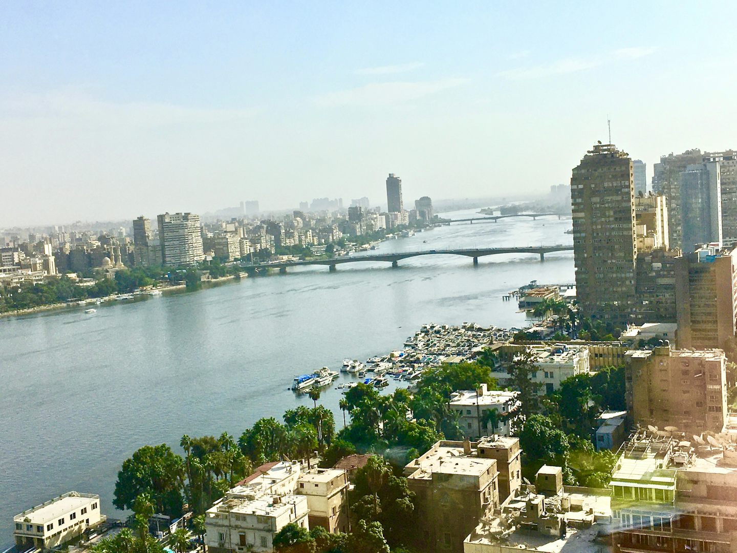 View of the Nile from our room at Sheraton Cairo Hotel