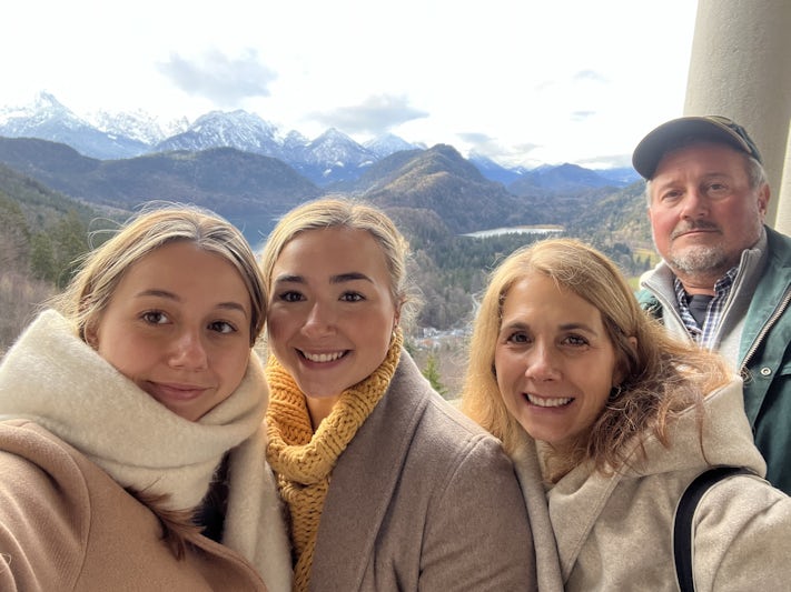 The 4 of us on the top of Neuschwanstein Castle. The views were spectacular!