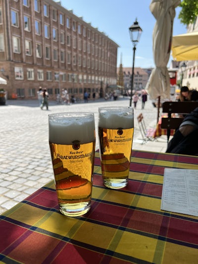 Beers at a restaurant in Nuremberg