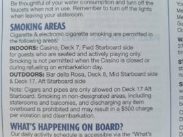 Know before you go so you can avoid if you don't like smoke... Mid ship location is POOR design choice!!!