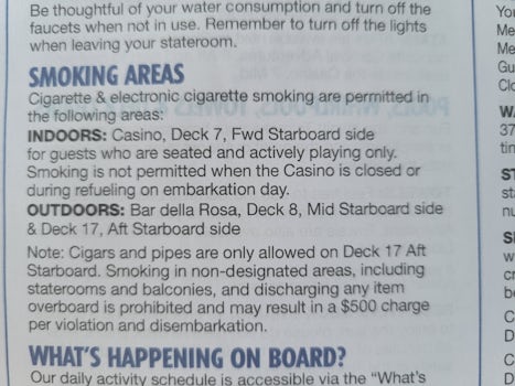 Know before you go so you can avoid if you don't like smoke... Mid ship location is POOR design choice!!!