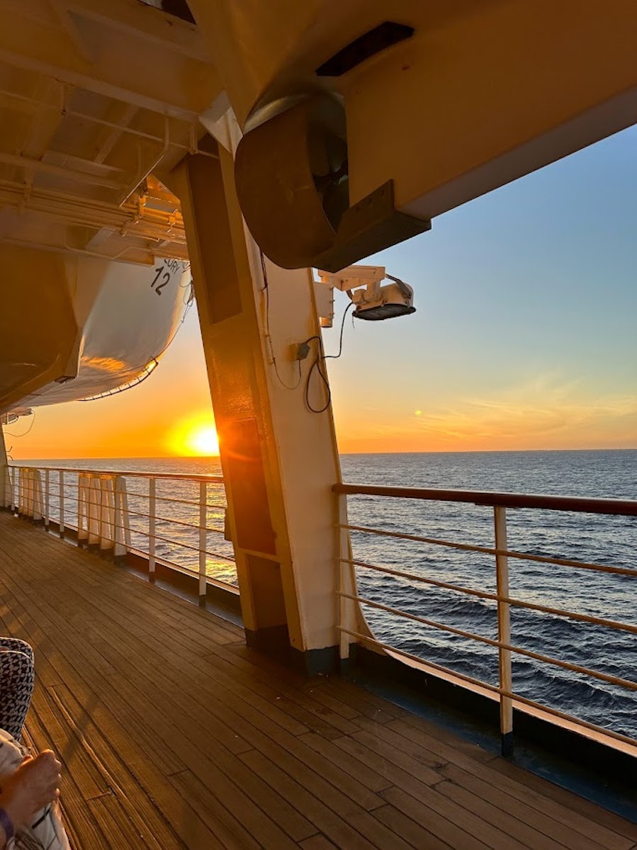 Sunset on the Carnival Glory from Deck 3.