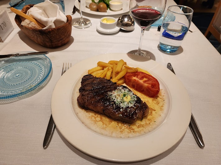 A beautiful steak meal we had in one of the many restaurants