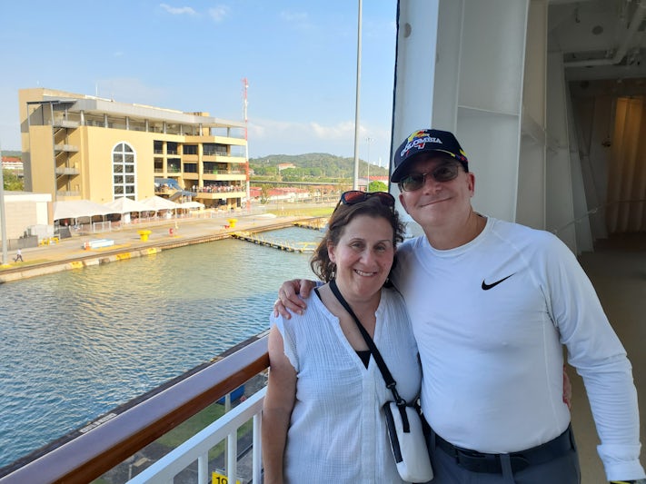 Cruising through the Miraflores Locks on the Jewel back in Panama City, Panama.