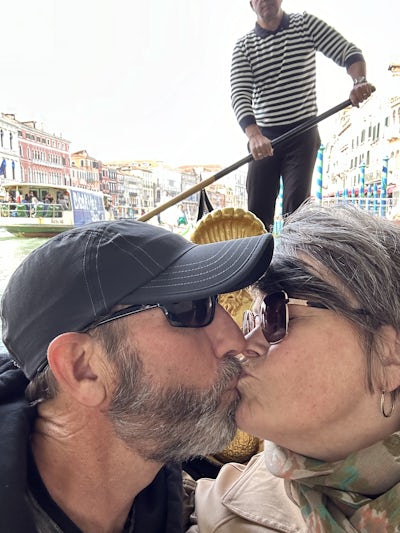Of course we enjoyed a gondola ride and kiss under the Rialto Bridge in Venice, Italy! 