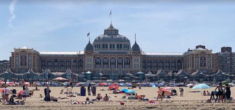 After we disembarked in Amsterdam, we traveled the town where my husband was born - Scheveningen. It's a resort town near Den Hague. This is the beach on the North Sea. 