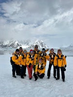 A group of us on sea ice below the arctic circle 