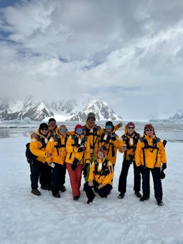 A group of us on sea ice below the arctic circle 