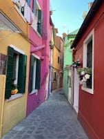 The wonderful colored houses of Burano, and island in the Venetian Lagoon.