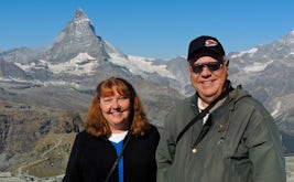Matterhorn, Switzerland; we rode the cog railroad from Zermatt to the foot of the Matterhorn.