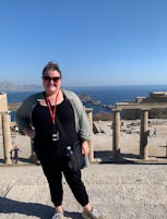 At the Acropolis of Lindos in Rhodes, Greece. 