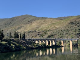 A Roman style bridge alongside the Douro River now used as a train bridge