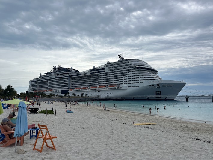 The ship at Ocean Cay
