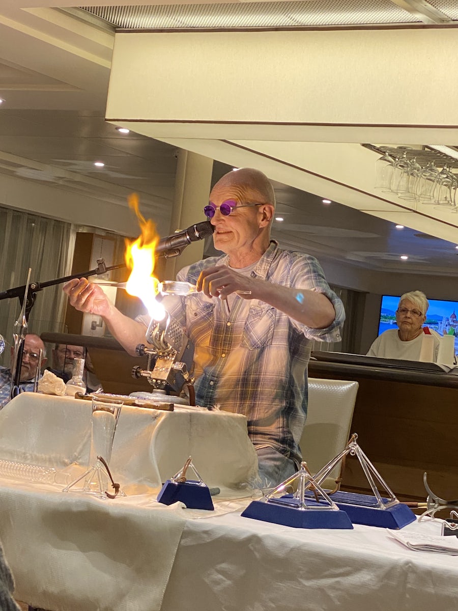 A glassblower was our evening entertainment one night.  Great fun!