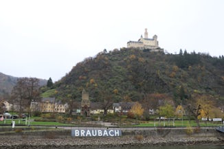 The view of Braubach while cruising down the Rhine.