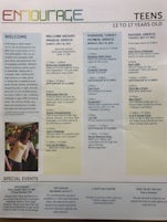 Teen kids club schedule, front page